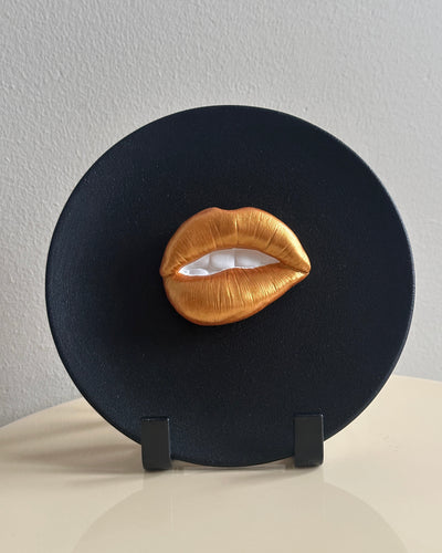 Standaard voor keramieken bordjes & tegels - goud, zwart & zilver