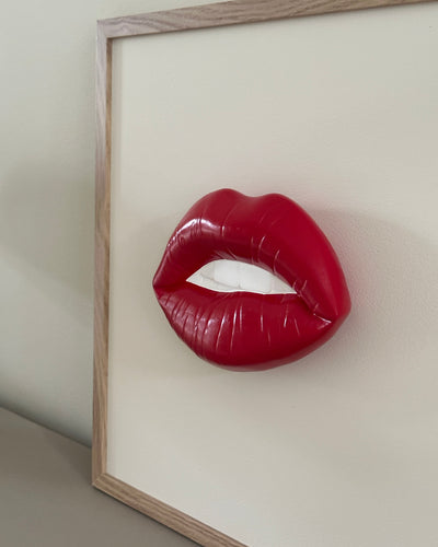 Handgemaakt kunstwerk met 3D mond  - 47 x 47 cm (maat M)