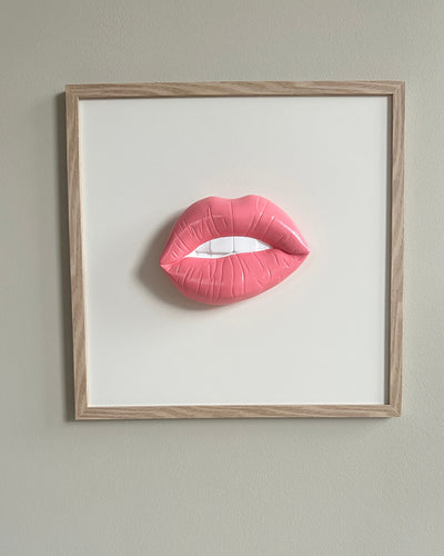 Handgemaakt kunstwerk met 3D mond  - 47 x 47 cm (maat M)